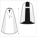 Gothic asperge cape "Lamb of God" - KOR KP14 BK